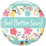 Feel Better Soon Floral Mylar Balloon