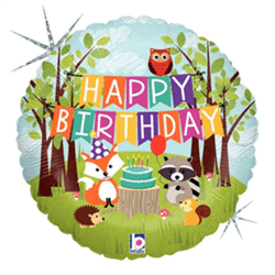 Woodland Birthday Party Mylar Balloon