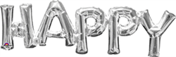 PHRASE "HAPPY" SILVER AIR FILLED