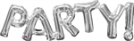 PHRASE "PARTY " SILVER AIR FILLED