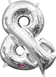 Air Filled Symbol (&) Balloon 16in - Silver