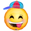 Emoji Happy Smiley Face with Hat Jr. Shape Foil Balloon