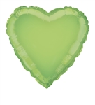 Lime Green Heart Mylar Balloon