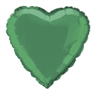 Green Heart Mylar Balloon