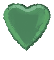 Green Heart Mylar Balloon