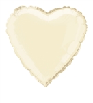 Ivory Heart Mylar Balloon