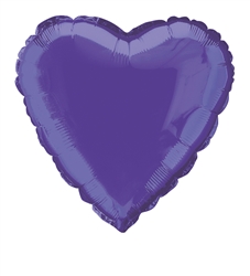 Deep Purple Heart Mylar Balloon