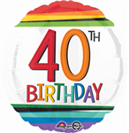 Rainbow Birthday 40 Mylar