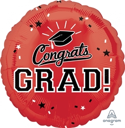 Congrats Grad Red 18 Inch Mylar