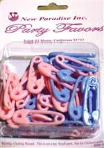 PINK & BLUE SAFETY PIN FAVORS - 1 1/2