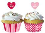 Candy Hearts Cupcake Wrapper With Picks