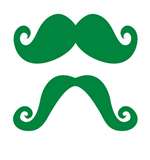 Green Mustaches Wearable Favors