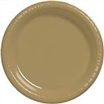 Gold Plastic Dessert Plates - 7 inches