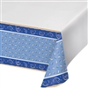 Blue Bandana Print Plastic Table Cover