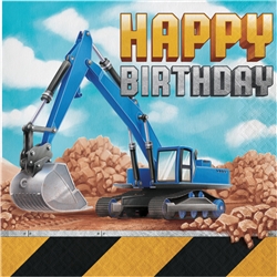 Big Dig Construction Birthday Luncheon Napkins