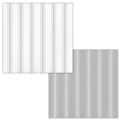 Galvanized Gray And White Striped Beverage Napkins