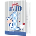 Farmhouse 1st Birthday Boy Invitations