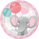 Enchanting Elephant Pink 7" Dessert Plates