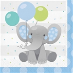 Enchanting Elephant Blue Luncheon Napkins