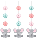 Enchanting Elephant PInk Hanging Cutouts Decoration