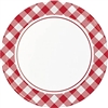 Classic Red Gingham Paper 8.75 in Plates