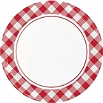 Classic Red Gingham Paper 8.75 in Plates