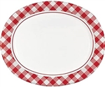 Classic Red Gingham Oval 12" Platter Plates