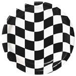 BLACK & WHITE CHECK 9 inch DINNER PLATES