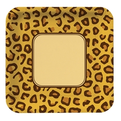 Leopard Print 10 inch Square Paper Banquet Plates