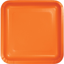 ORANGE 7  SQUARE PAPER PLATES