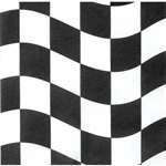 BLACK & WHITE CHECK BEVERAGE NAPKINS