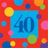 40TH BIRTHDAY STRIPES LUNCHEON NAPKINS