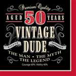 Vintage Dude 50th Luncheon Napkins