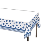 True Blue Polka Dots and Chevron Table Cover