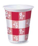 Red Gingham Plastic Cups