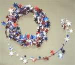 RED  WHITE  AND BLUE STAR WIRE GARLAND