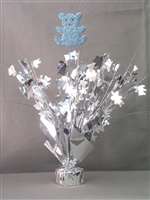 BEAR LT. BLUE/SILVER SPRAY CENTERPIECE