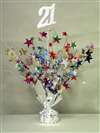 21 SILVER/MULTI-COLOR SPRAY CENTERPIECE