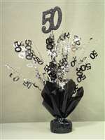 50 BLACK/BLACK- SILVER SPRAY CENTERPIECE