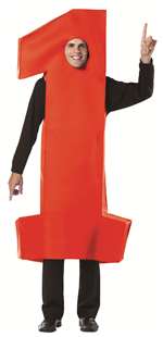 Number 1 Red Adult Costume