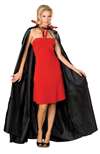 LONG SATIN CAPE BLACK