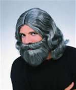 GRAY BIBLICAL BEARD AND WIG SET