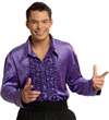 VELVET DISC SHIRT PURPLE - MEDIUM