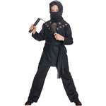 BLACK NINJA CHILD'S COSTUME - LARGE