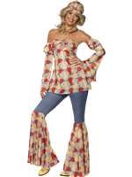 1970s Vintage Style Hippy Large Adult Costume