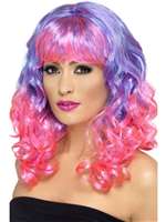 Siren Long Curly Purple - Pink Wig