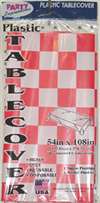 Red/White Checkered Tablecover - Plastic