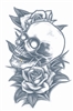 Prison Skull and Roses Tattoo