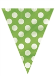 Lime Green Dots Flag Banner 12Ft Plastic