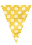 Yellow Dots Flag Banner 12Ft Plastic